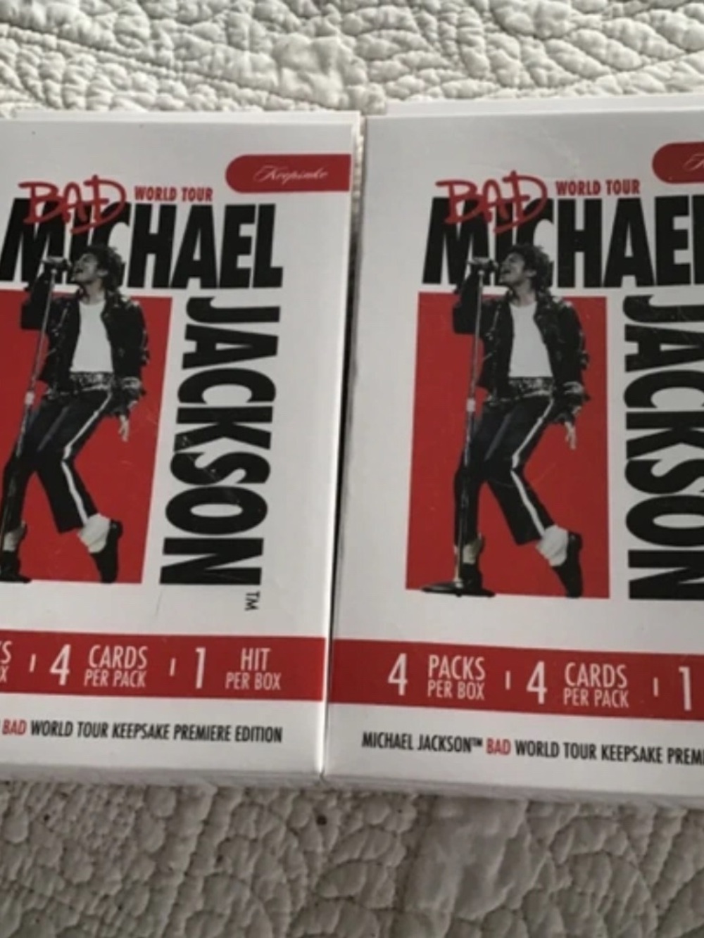 2 x Sealed Michael Jackson BAD World Tour Keepsake Trading Card Boxes (32 cards)